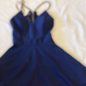 navy blue spaghetti strap open back with lace